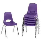 14 Stack Chair with Swivel Glides 6 Pack Color Purple by Factory Direct Partners