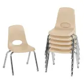 14 Stack Chair with Swivel Glides 6 Pack Color Sand by Factory Direct Partners