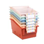 Chapter Book Library Bins With Dividers 6 Pack Boho by Really Good Stuff LLC