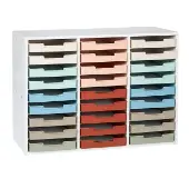 White 27 Slot Mail Center With Boho Trays by Really Good Stuff LLC
