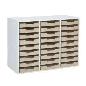 White 27 Slot Mail Center With Tan Trays by Really Good Stuff LLC