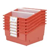 Picture Book Classroom Library Bins With Dividers 6 Pack Color Clay by Really Good Stuff LLC