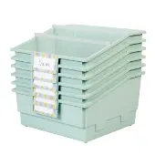 Picture Book Classroom Library Bins With Dividers 6 Pack Color Mint Green by Really Good Stuff LLC