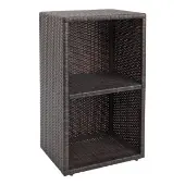Indoor Outdoor Wicker Side Table with Wicker Shelf by Excellerations