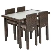 Outdoor Wicker Set Table and 4 Chairs 26 School Age Height by Excellerations