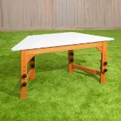 Outdoor Adjustable Trapezoid Desk by Excellerations