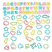 Assorted Cut Set Accessories Alphabet Numbers and Animals by Colorations