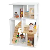 Sustainably Harvested Rubberwood Modern Dollhouse by Excellerations