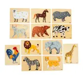 Montessori Puzzle Animals Kit Set of 12 by Viga