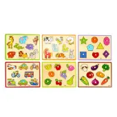 Wooden Flat Puzzles Set of 6 by Viga