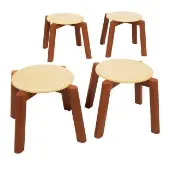 Rubberwood Stools Set of 4 by Excellerations