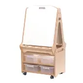 Double sided Whiteboard Easel plus Storage Trolley by Millhouse
