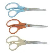 Heavy Duty Stainless Steel Scissors Set of 3 in Boho Colors by Colorations