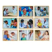 My First Doctor Visit Set of 9 Wooden Puzzles by Excellerations