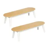 Milestones Bamboo and Rubberwood Bench Set of 2 by Environments