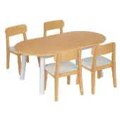 Bamboo Oval Table w 4 Chairs by Environments