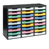 Black 27 Slot Mail Center With Bold Vibes Trays by Really Good Stuff LLC