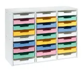White 27 Slot Mail Center With Bold Vibes Trays by Really Good Stuff LLC