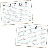 Trace N Erase Alphabet Dry Erase Boards Non Magnetic Two Sided Set of 6 Boards by Really Good Stuff LLC