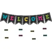 Chalkboard Brights Pennants Welcome Bulletin Board Display 48 pieces by Really Good Stuff LLC