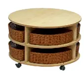 Double Tier Mobile Circular Storage Unit with Baskets by Millhouse