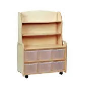 Mobile Welsh Dresser Display Storage with 6 Clear Tubs by Millhouse