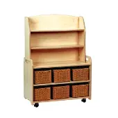 Mobile Welsh Dresser Display Storage with 6 Baskets by Millhouse