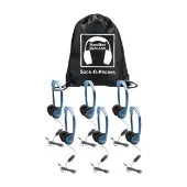 Hamilton Buhl Sack O Phones 6 Pack Headset with In Line Microphone and Volume Control by Really Good Stuff LLC