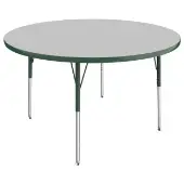 48 Round Table Color Gray Top with Green Edge by Factory Direct Partners