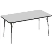 30 x 60 Rectangle Activity Table Color Gray Top with Black Edge by Factory Direct Partners