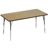 30 x 60 Rectangle Activity Table Color Oak Top with Black Edge by Factory Direct Partners