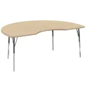 48 x 72 Kidney Table Color Maple Top with Maple Edge by Factory Direct Partners