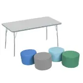 30 x 60 Rectangle Activity Table with Ottomans by Really Good Stuff LLC