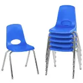 16 Stack Chair with Swivel Glides 6 Pack Color Blue by Factory Direct Partners