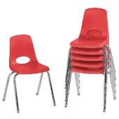 16 Stack Chair with Swivel Glides 6 Pack Color Red by Factory Direct Partners