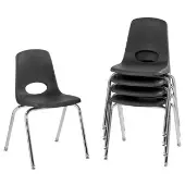Black Stack Chair with Swivel Glides 5 Pack Color Black by Really Good Stuff LLC