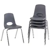 Black Stack Chair with Swivel Glides 5 Pack Color Gray by Really Good Stuff LLC