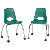 18 Mobile Chair w Casters Color Green by Factory Direct Partners