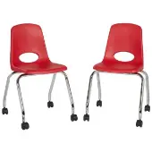 18 Mobile Chair w Casters Color Red by Factory Direct Partners