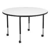 46in Round Collaborative Dry Erase Adjustable Activity Table with Mobile Legs by Really Good Stuff LLC