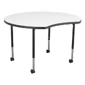 46 in Crescent Collaborative Dry Erase Adjustable Activity Table with Mobile Legs by Factory Direct Partners