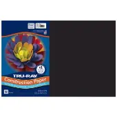 Sulphite Construction Paper 12 x 18 50 Sheets Color Black by Tru Ray