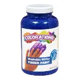 Paraben Free Washable Glitter Finger Paint 16 oz Color Blue by Colorations