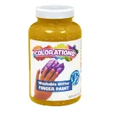 Paraben Free Washable Glitter Finger Paint 16 oz Color Yellow by Colorations