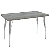 24 x 48 Rectangle Activity Table Light Gray Wood Silver by Really Good Stuff LLC