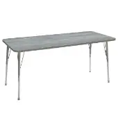 30 x 72 Rectangle Activity Table Light Gray Wood Silver by Really Good Stuff LLC