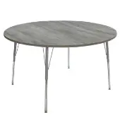 48 Round Activity Table Light Gray Wood Silver by Really Good Stuff LLC