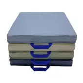 Soft Scape 15 Square Floor Cushions 4 Piece Navy Powder Blue by Really Good Stuff LLC