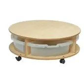 Single Tier Mobile Circular Storage Unit with 4 Trays by Millhouse