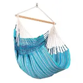 100% Organic Cotton Comfort Hammock Chair Habana Azure by La Siesta